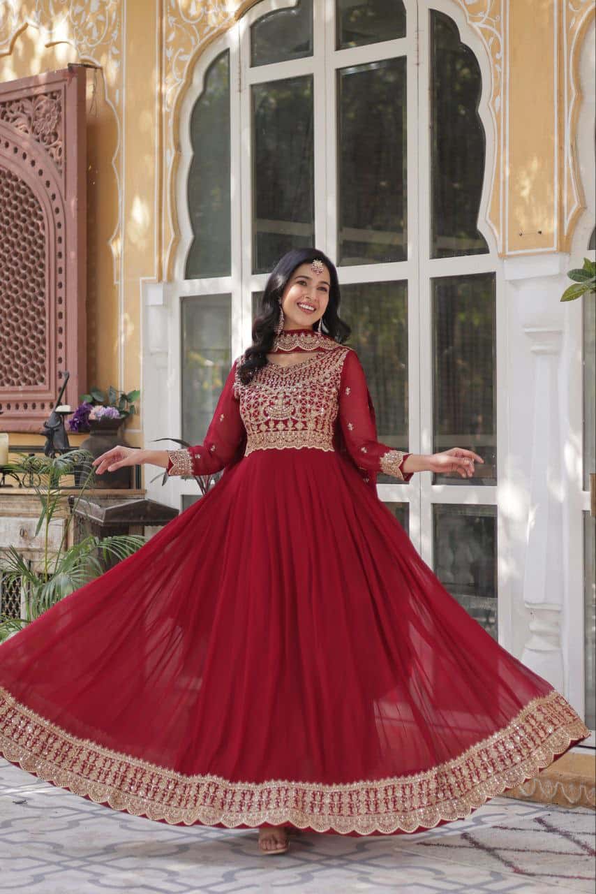 Women's designer gown with dupatta sets