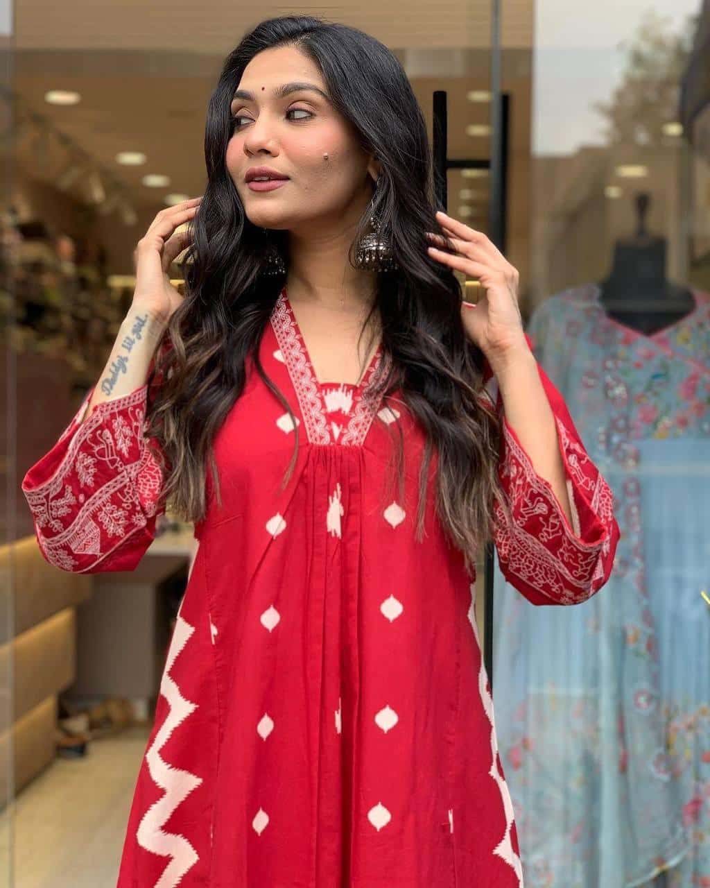 Heavy pure cotton fabric anarkali suit sets