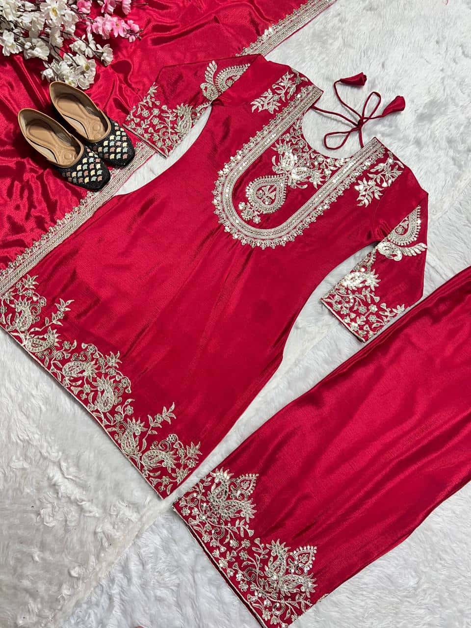 Silk kurta pant sets for women,Wedding,Festive wear dress