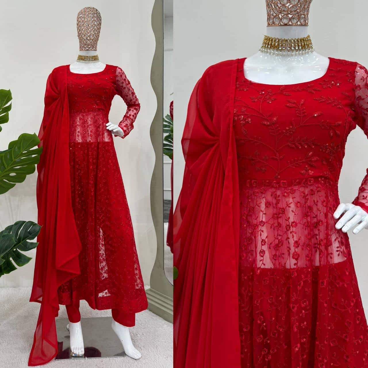 Valentin's wear red designer suit sets