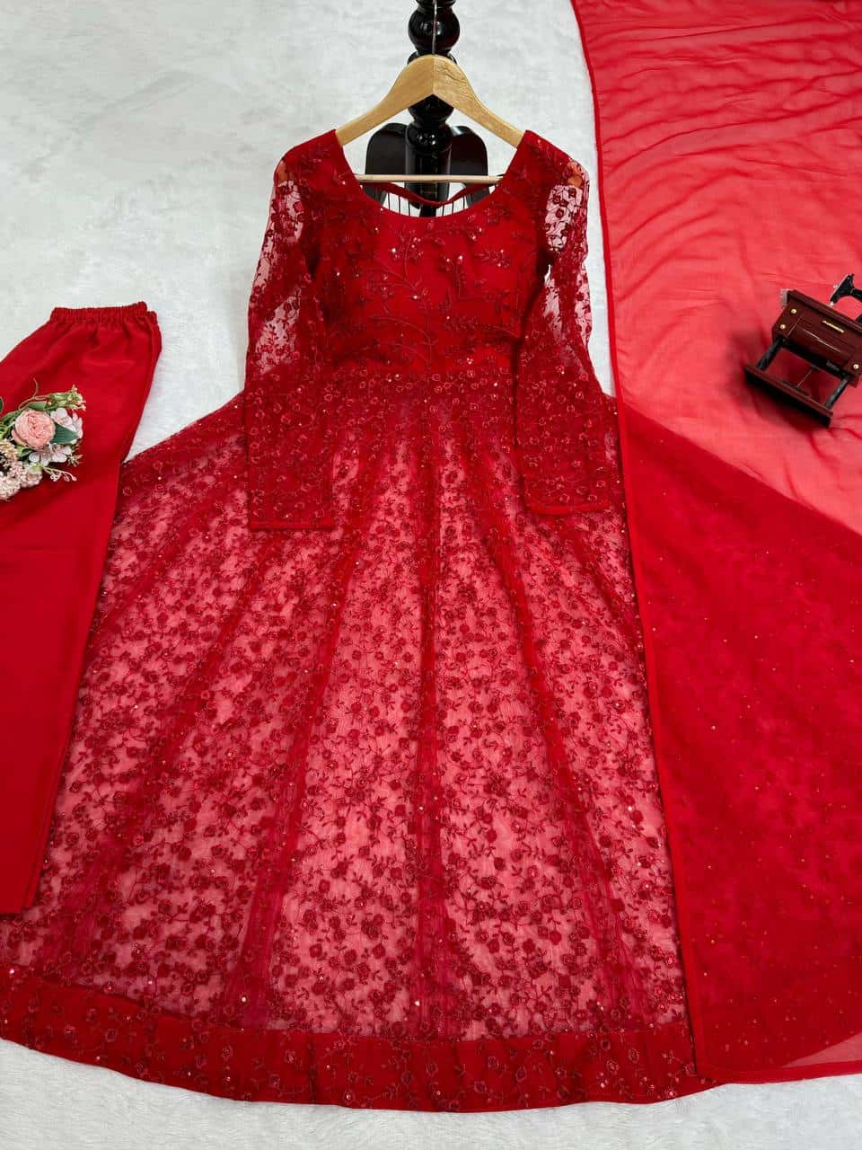 Valentin's wear red designer suit sets
