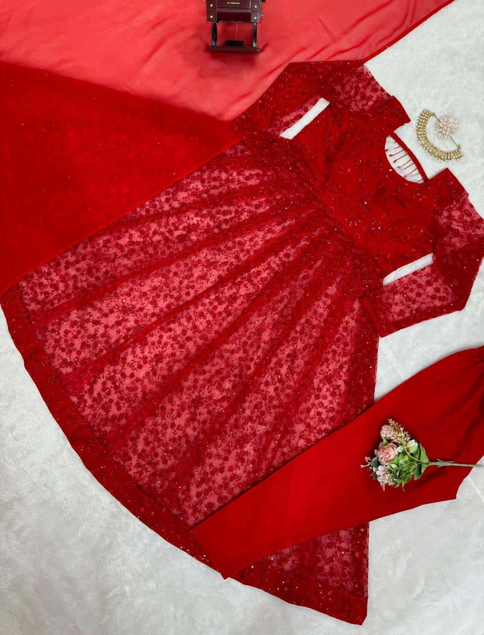 Valentin's wear red designer suit sets