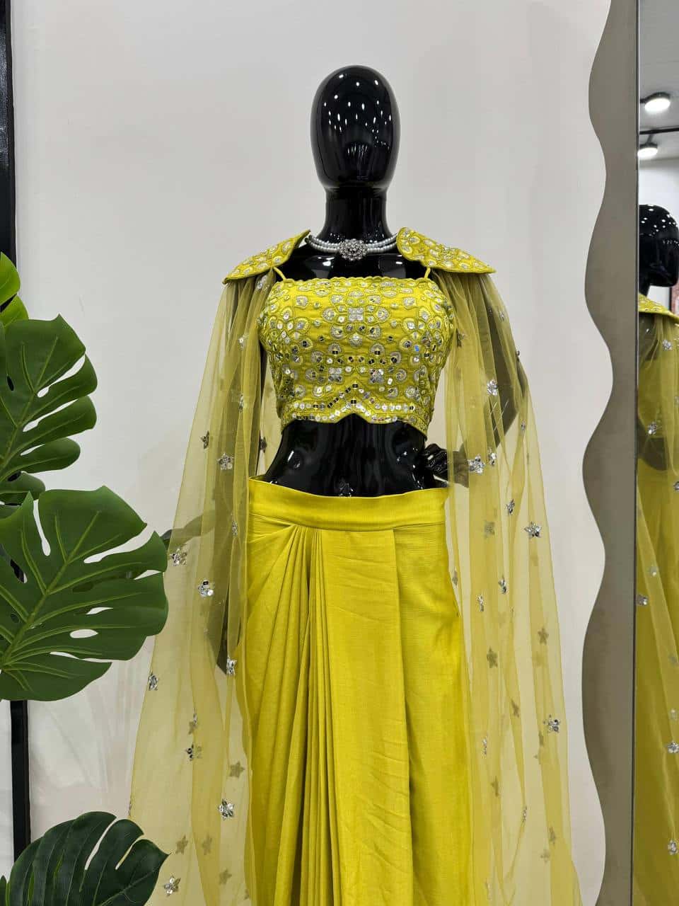 Reday to wear dhoti style with Shrug and Unstich choli