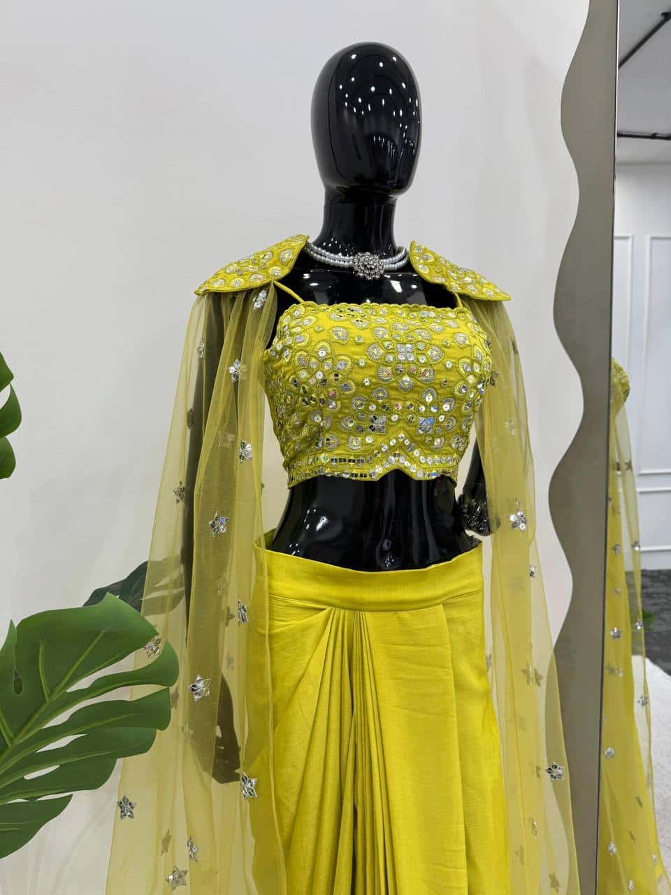 Reday to wear dhoti style with Shrug and Unstich choli