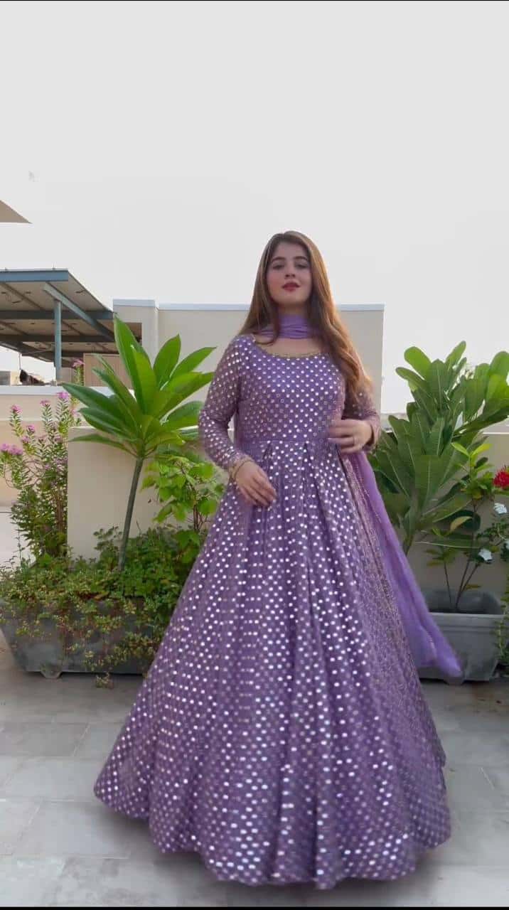 Party wear heavy gown with dupatta sets