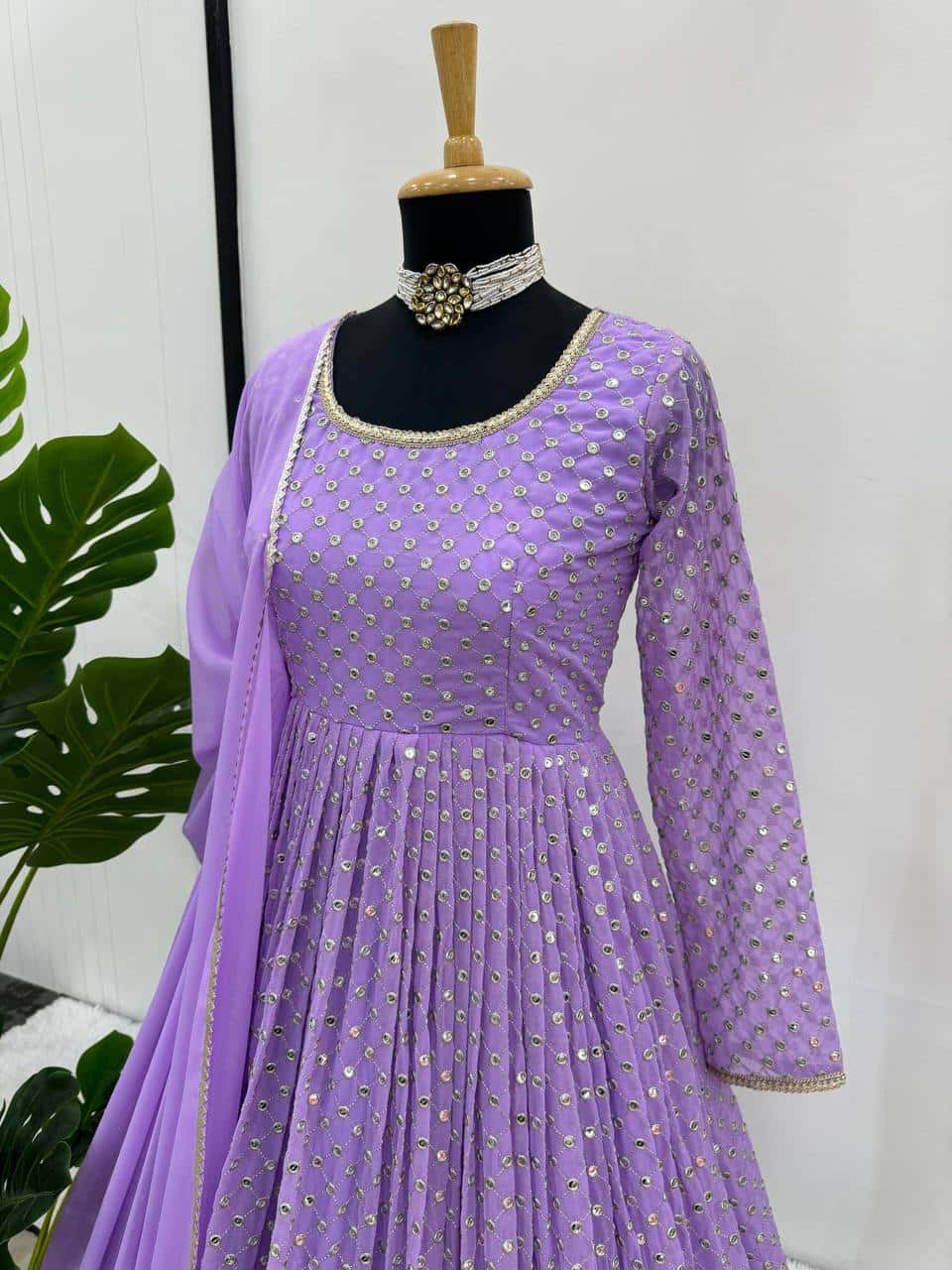 Party wear heavy gown with dupatta sets