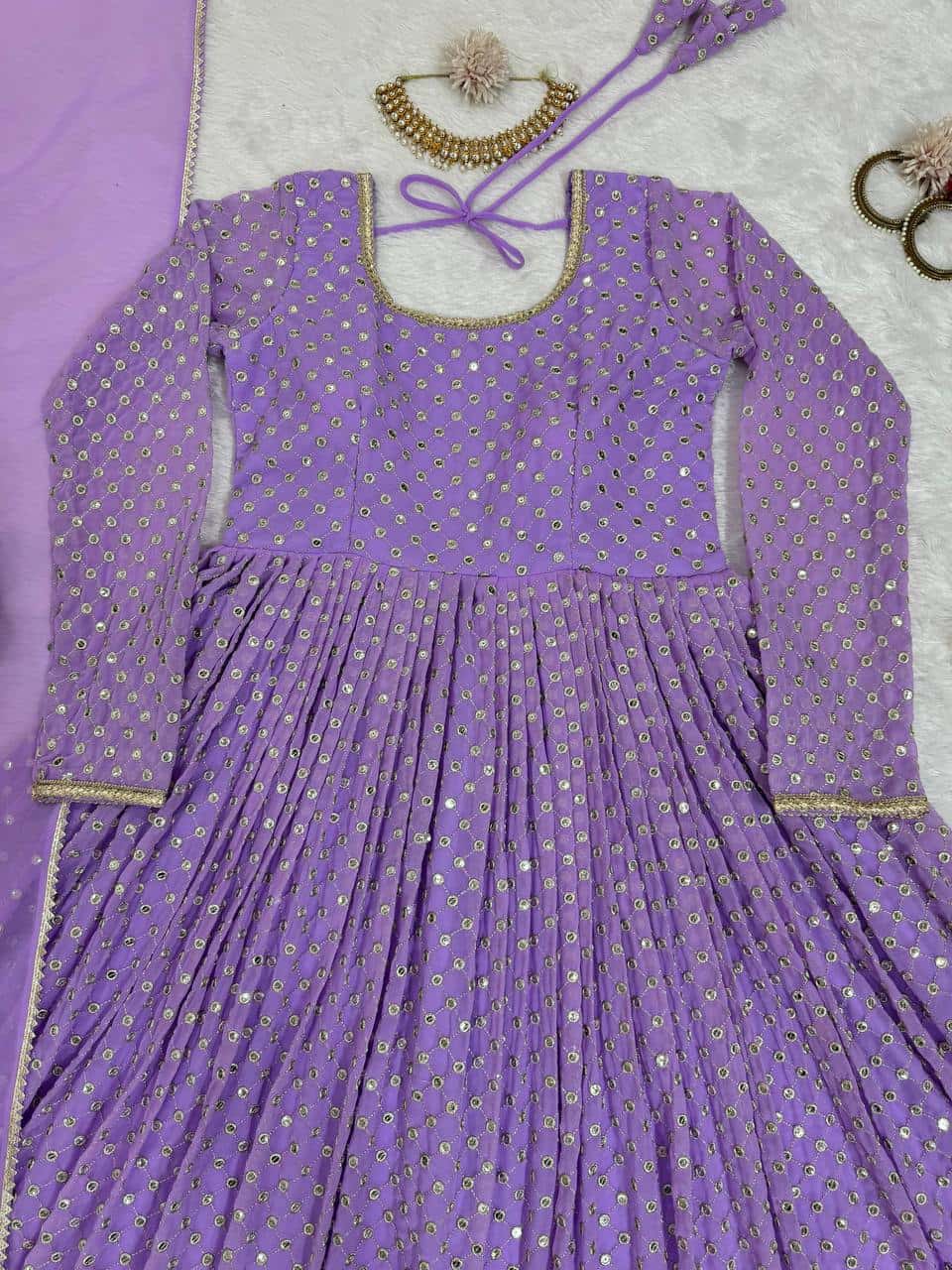 Party wear heavy gown with dupatta sets
