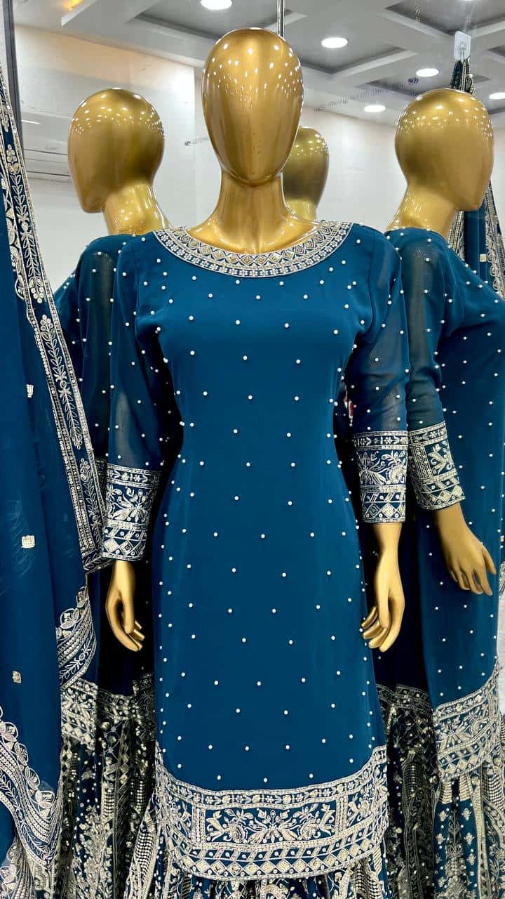 Heavy wedding wear kurta sharara sets