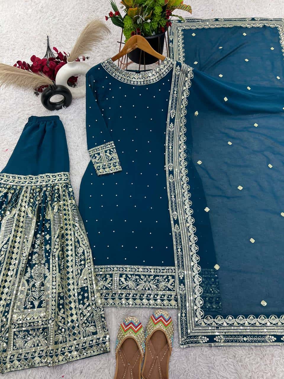 Heavy wedding wear kurta sharara sets