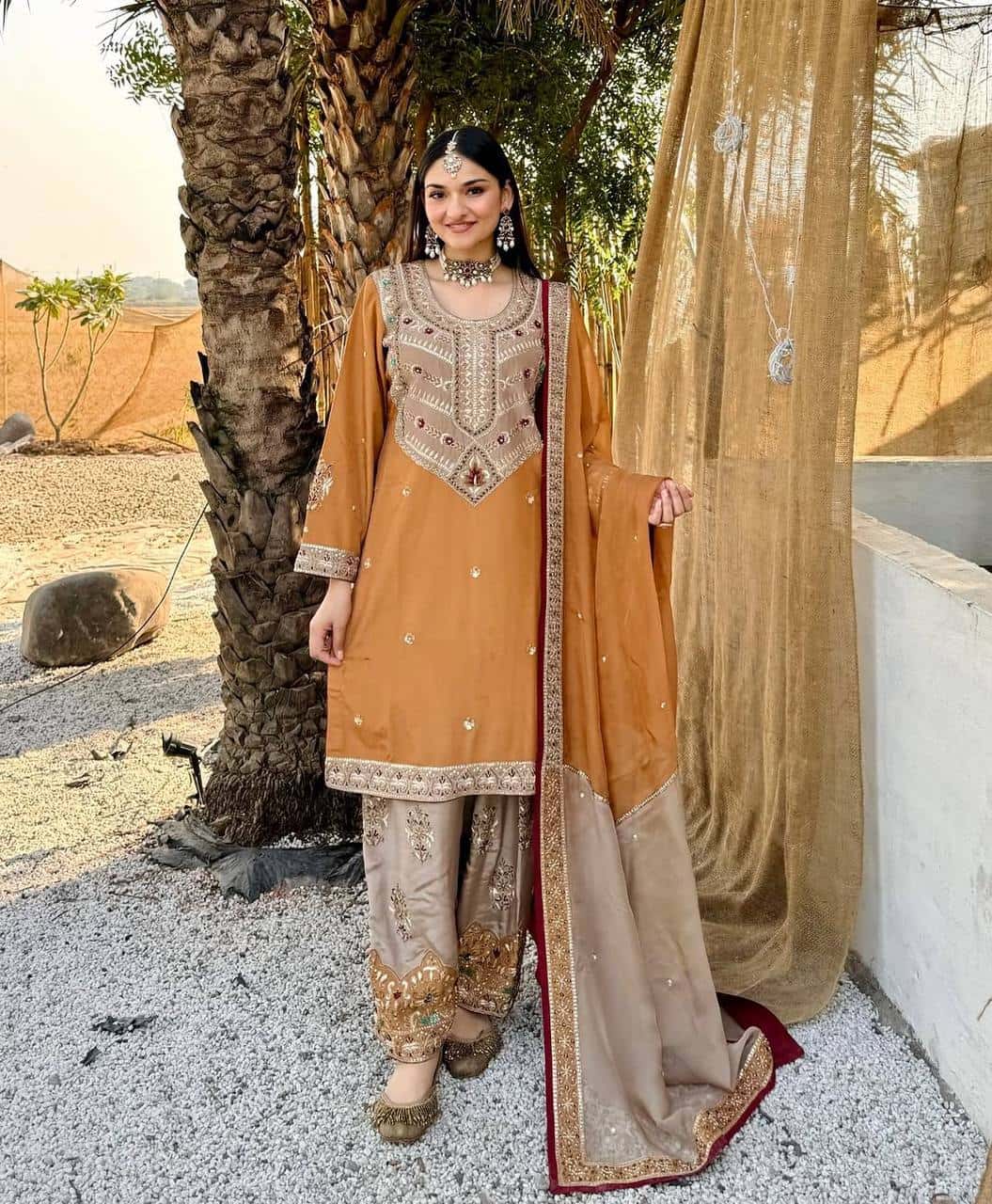 Faux georgette straight kurta salwar suit sets