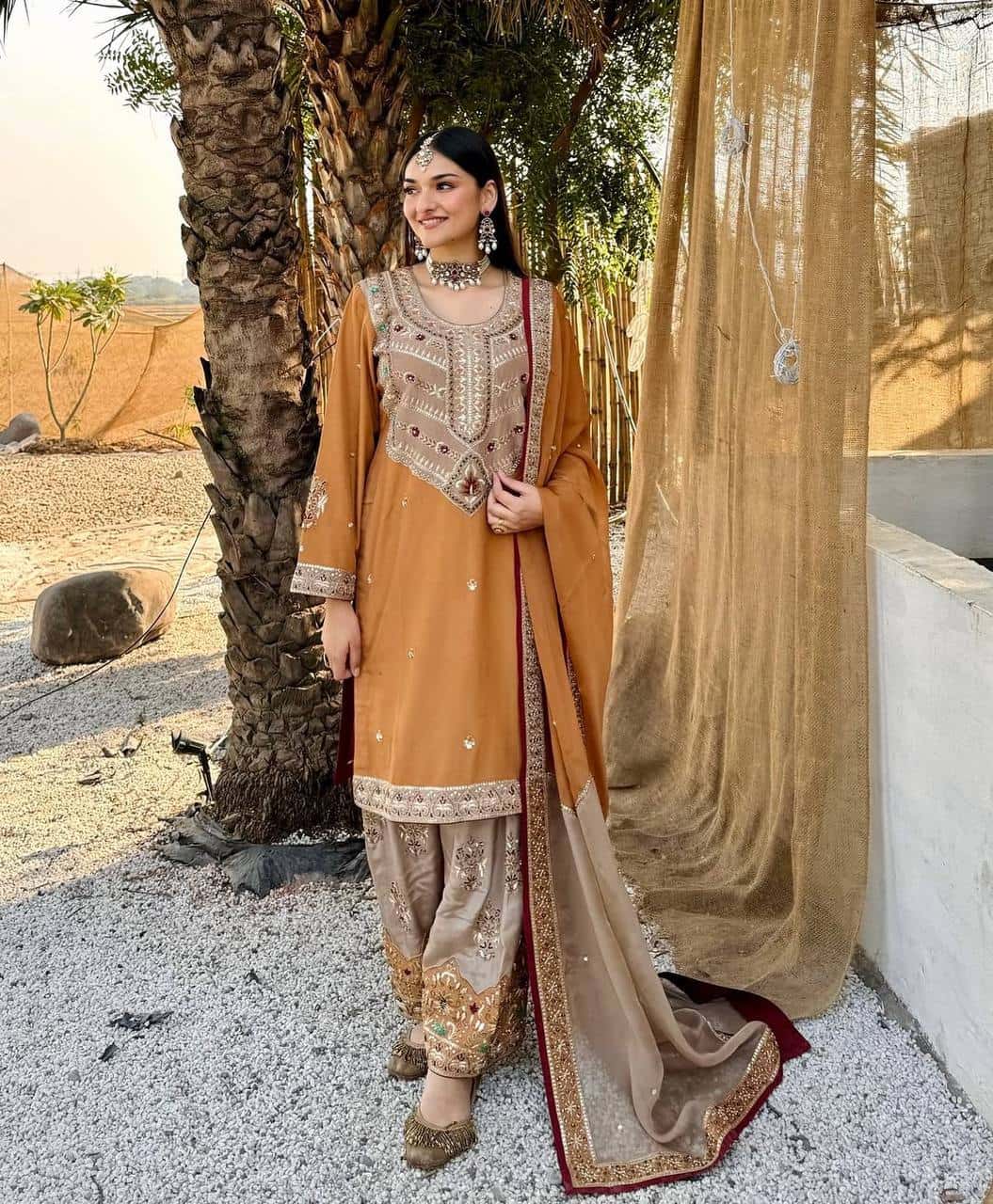 Faux georgette straight kurta salwar suit sets