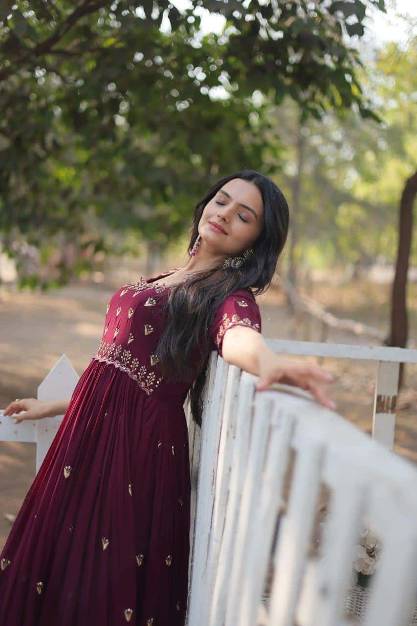 Heavy handwork Sequins work gown for women