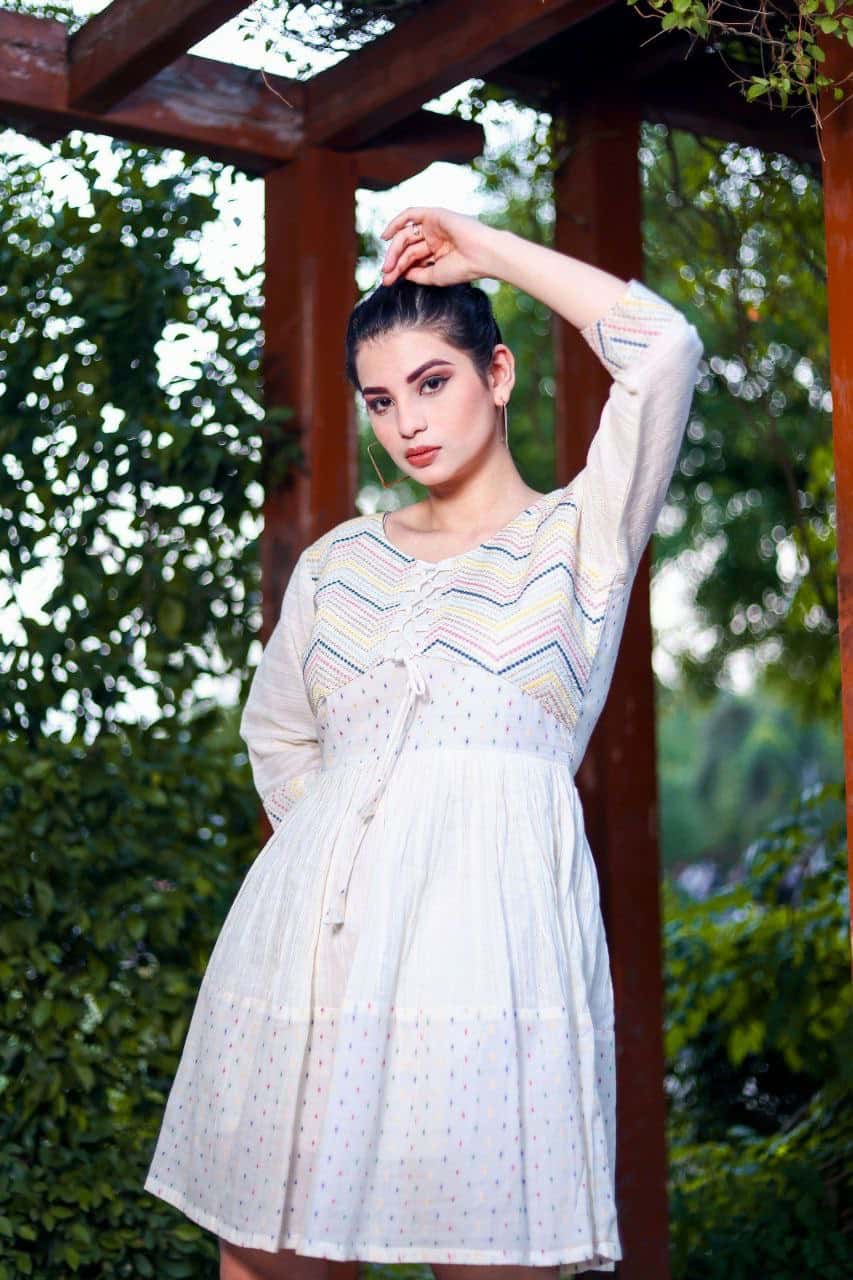 Elegant Pure Khadi Cotton Suit Set with Multi-Thread Hand Work