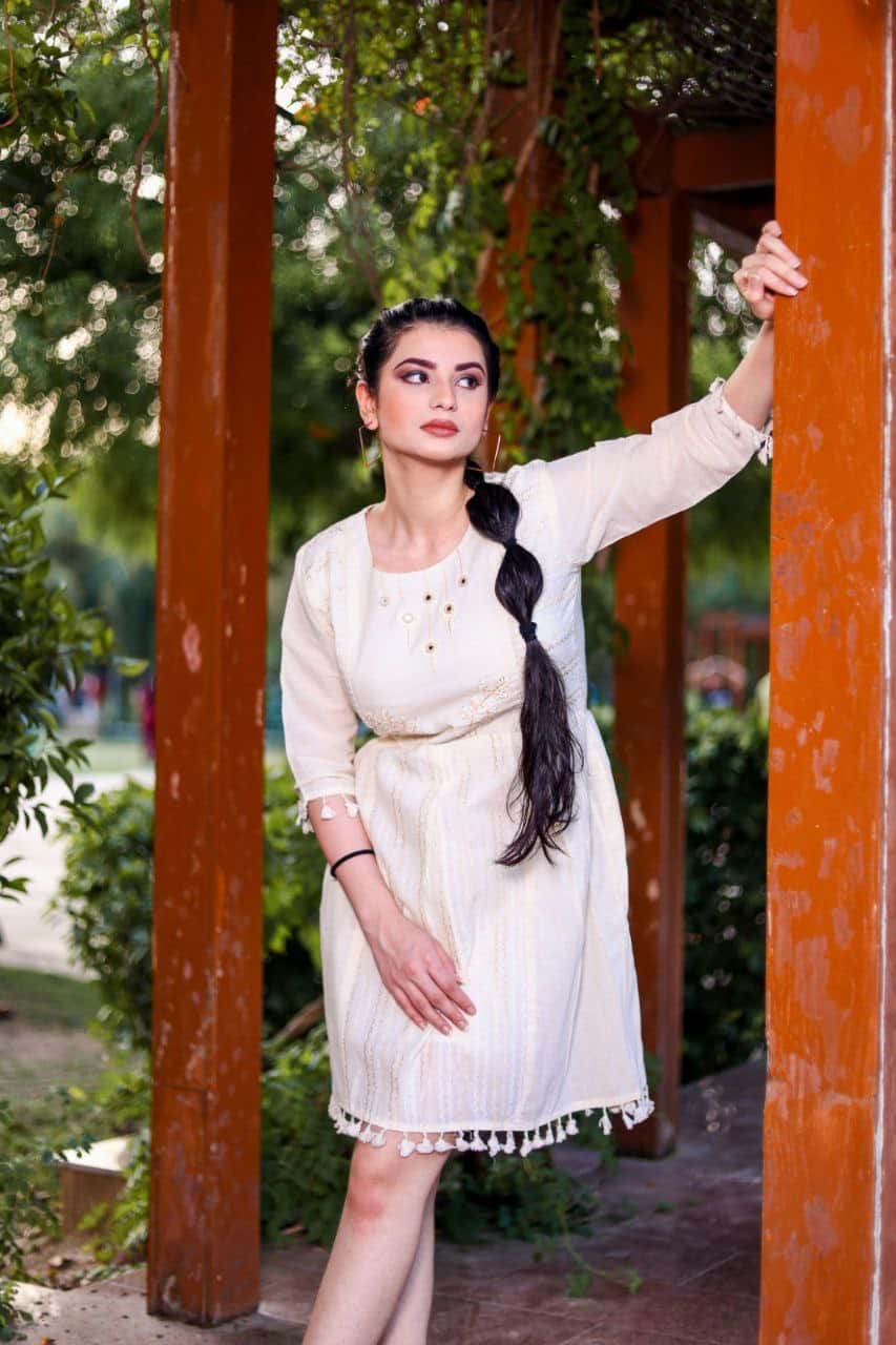 Elegant Pure Khadi Cotton Suit Set with Multi-Thread Hand Work