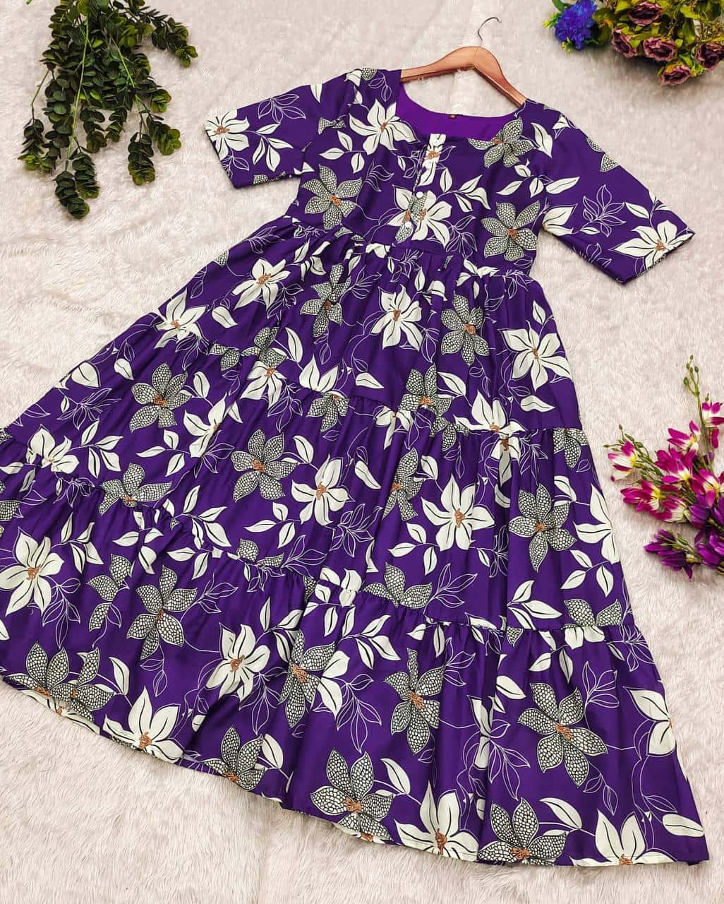 "Soft Cotton Maternity Dress - Comfortable & Stylish (48" Length)"