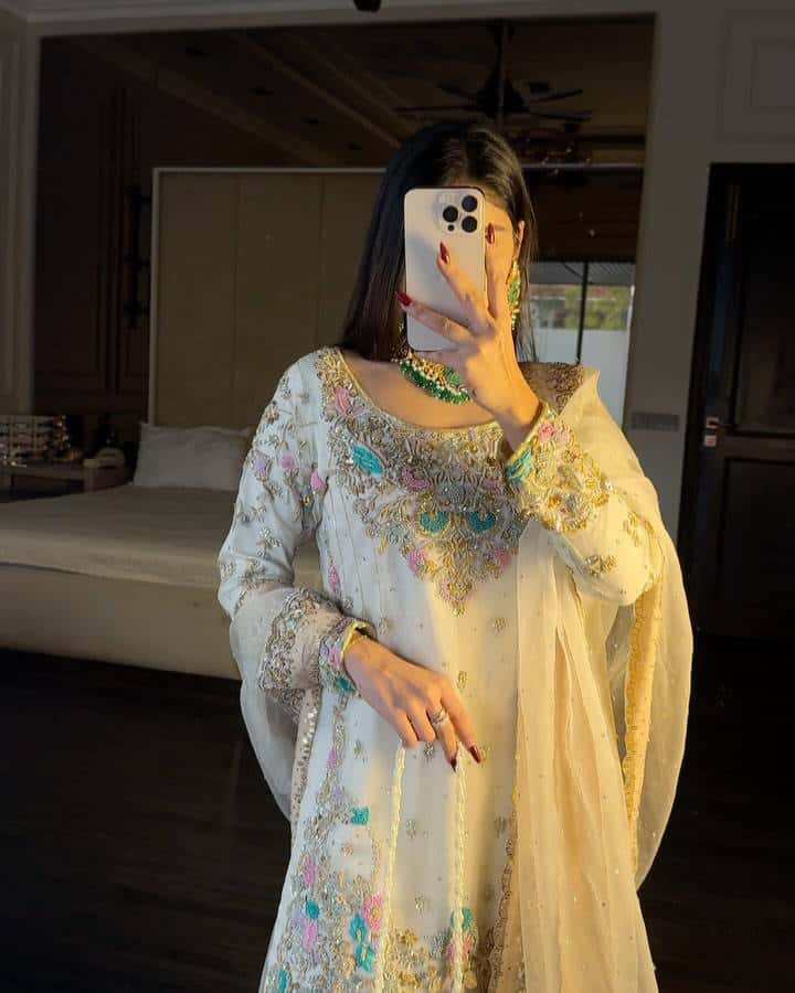 "Elegant Georgette Kurti & Sharara Set with Sequence & Thread Embroidery"