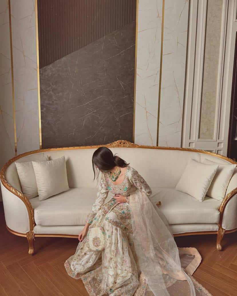 "Elegant Georgette Kurti & Sharara Set with Sequence & Thread Embroidery"
