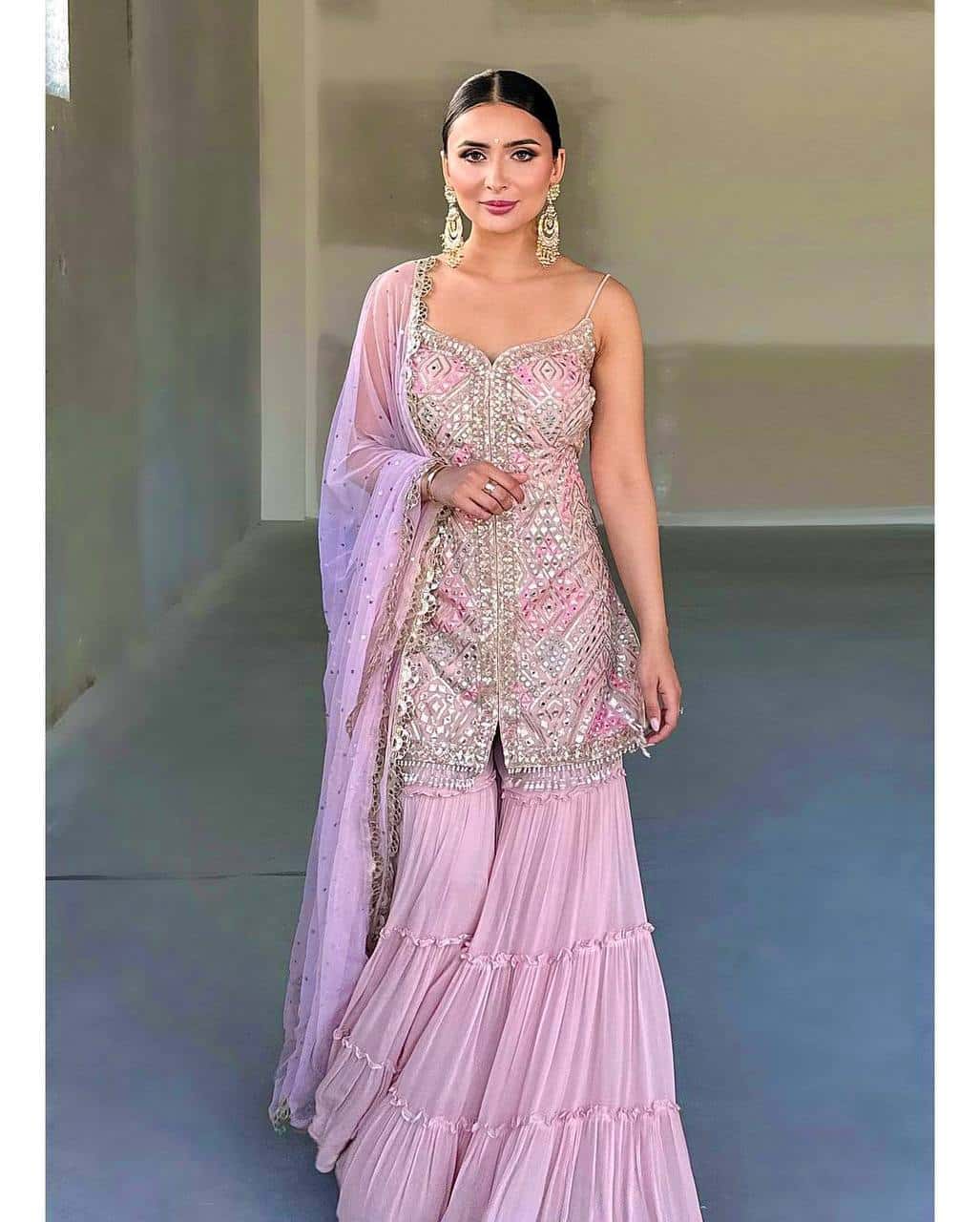 Baby pink color with sequence embroidery work readymade salwar kameez suit