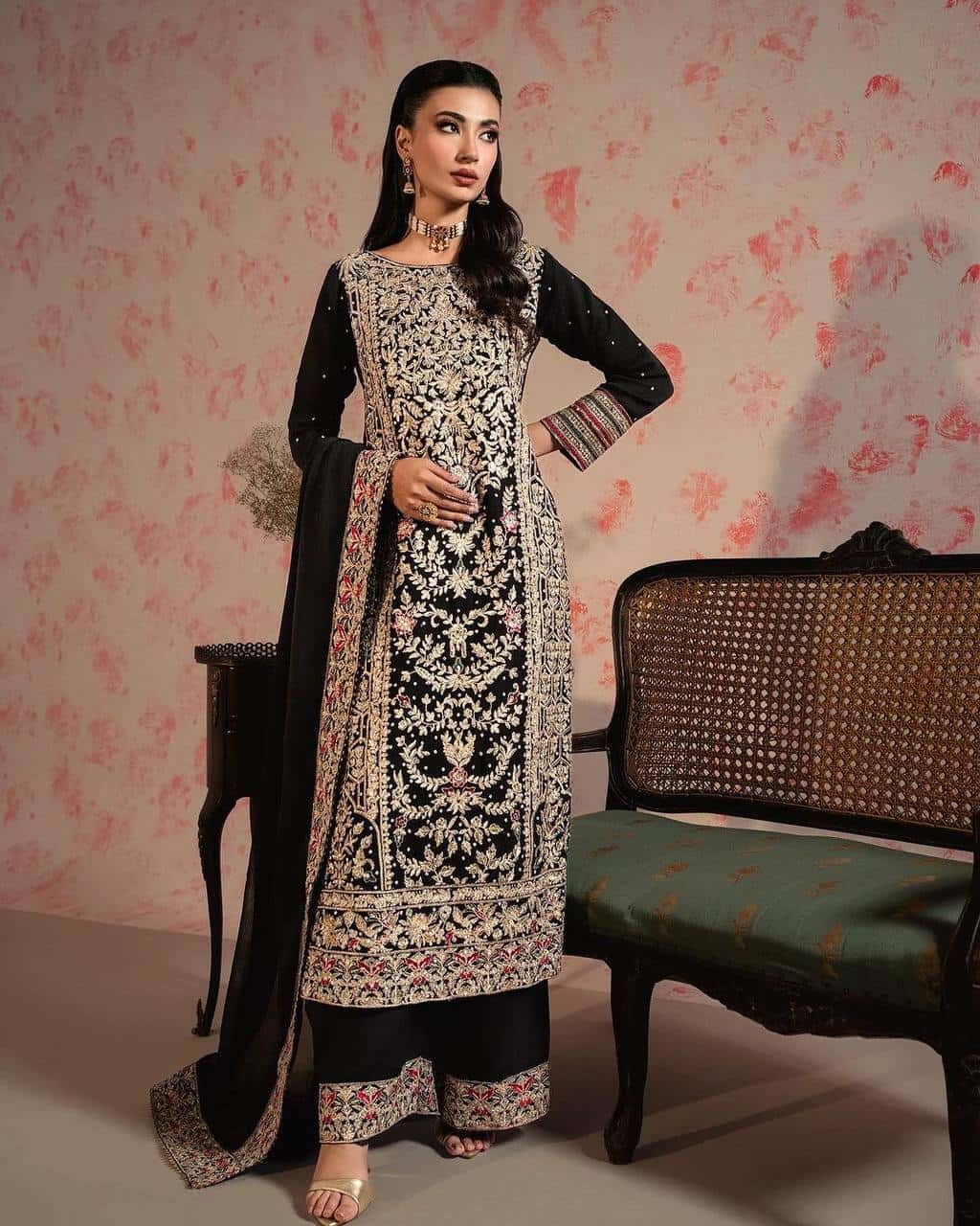 Heavy Faux Georgette Kurta Palazzo with Dupatta