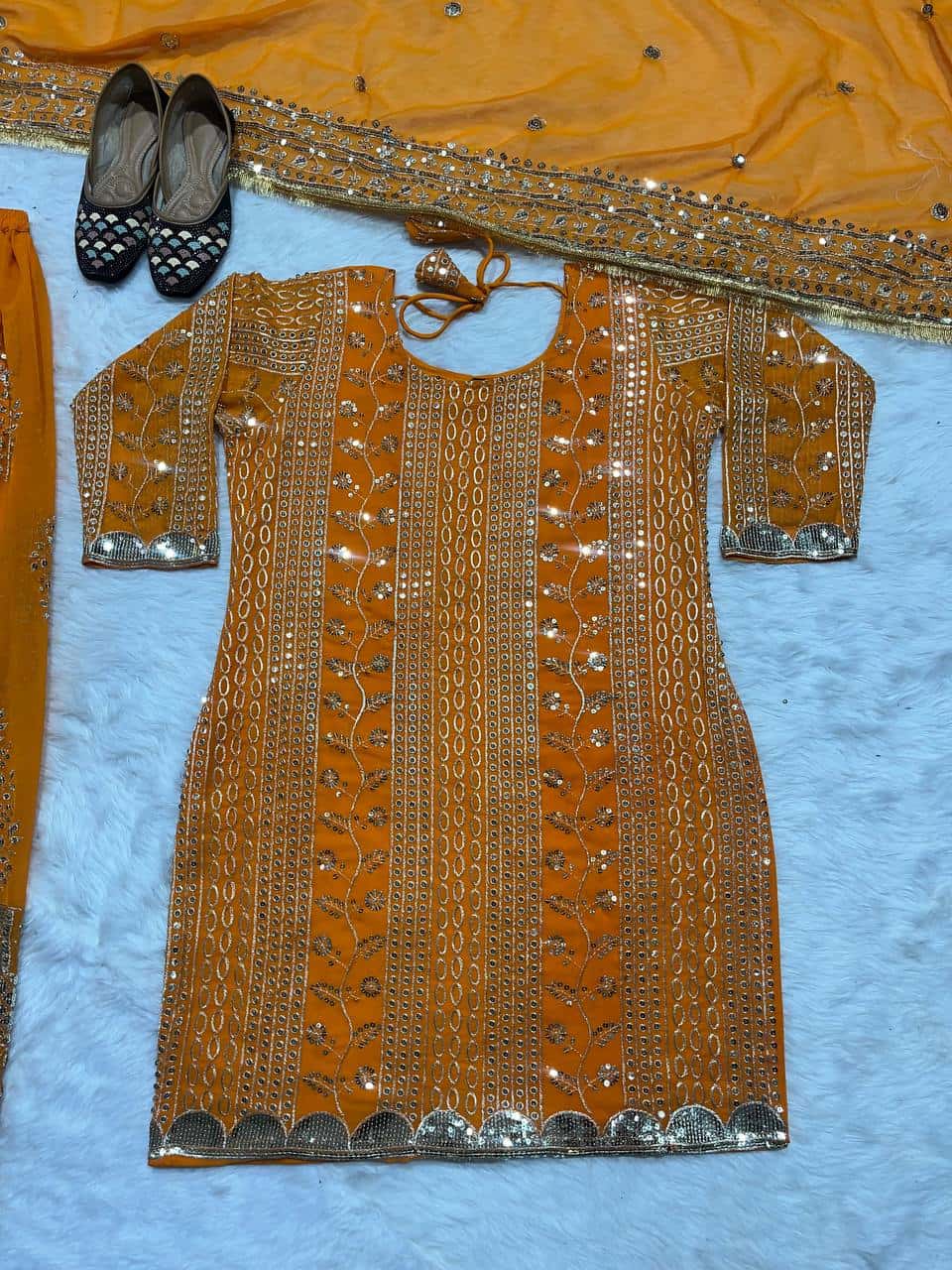 Premium georgette kurta sharara set