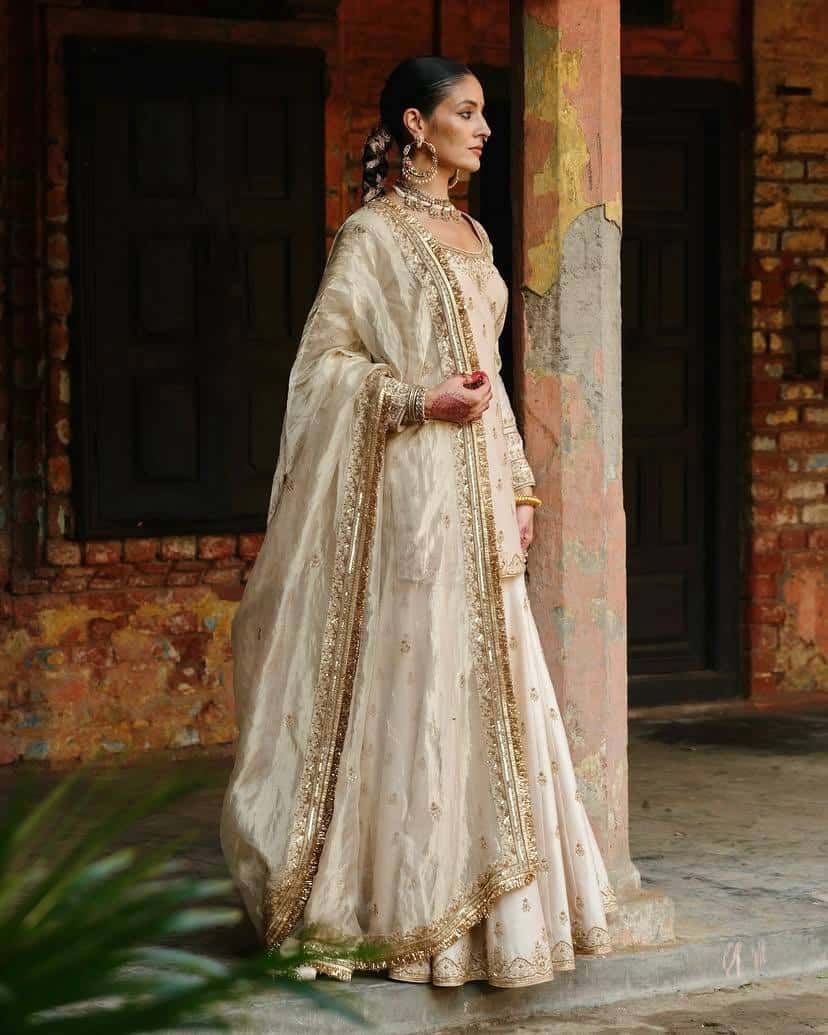 Beautiful gold simar silk readymade stitch salwar kameez suit