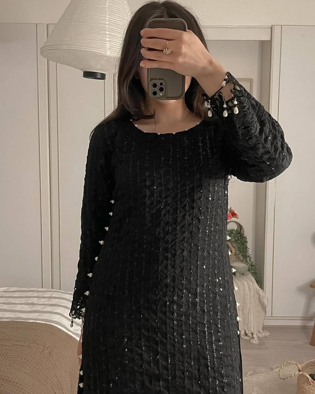 Party Wear Kurti & Pant Set with Fancy Dupatta