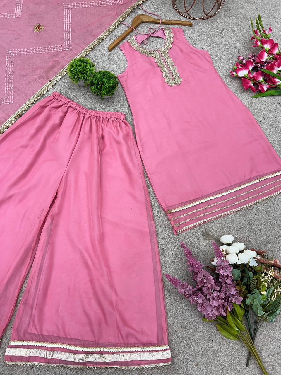 Rakhi special Tabby Organza suit set for women