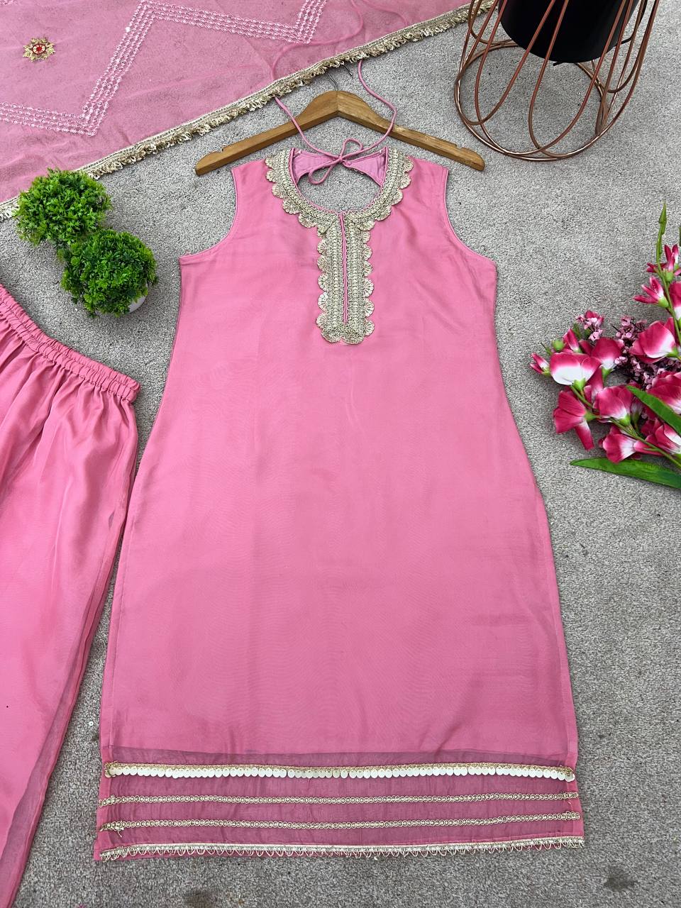 Rakhi special Tabby Organza suit set for women