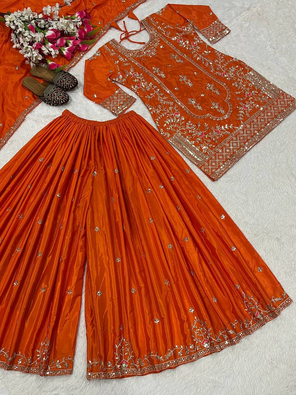 Wedding wear kurta sharara with dupatta sets
