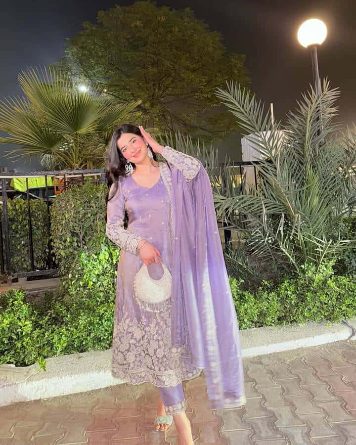 Designer jimi chu embroidery readymade salwar suit set