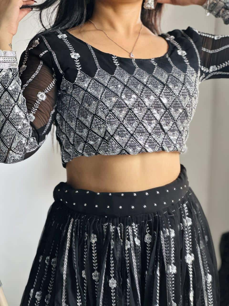 Heavy Sequence Work and Thread Work Choli Lehenga with Dupatta