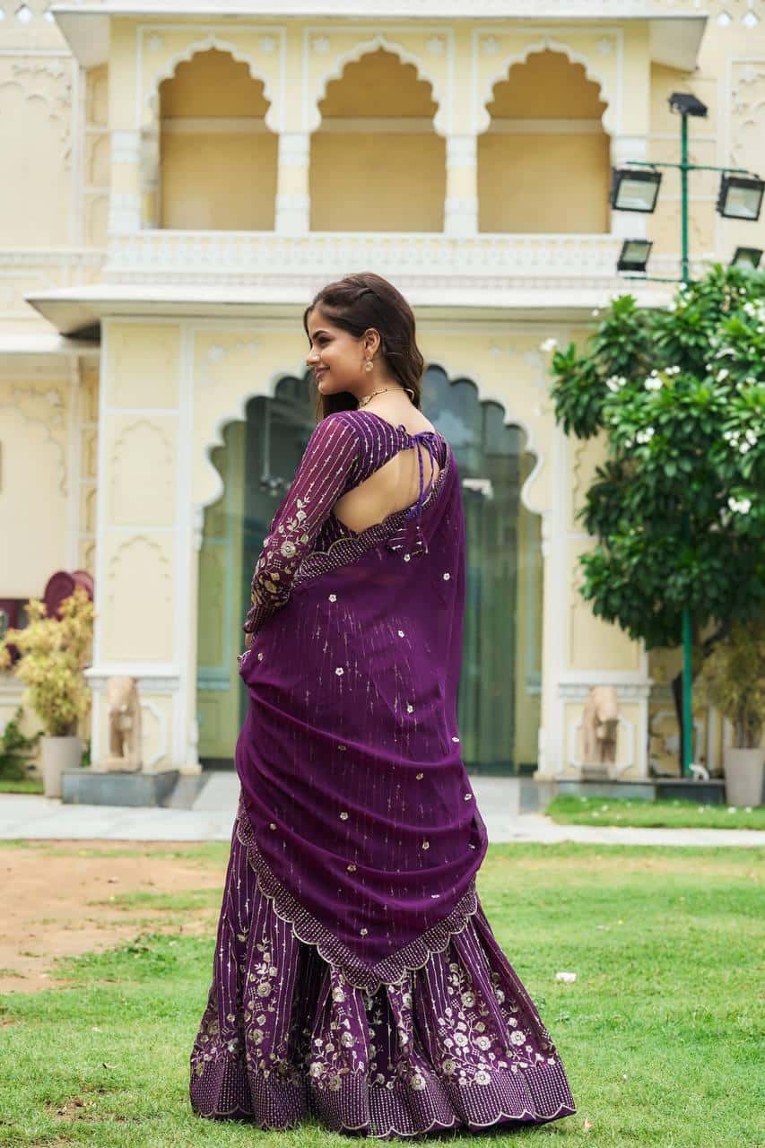 Heavy Faux Georgette Choli Lehenga with Dupatta