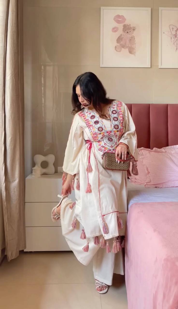 Rakhi Special Premium Khadi Cotton Designer Co-ord Set