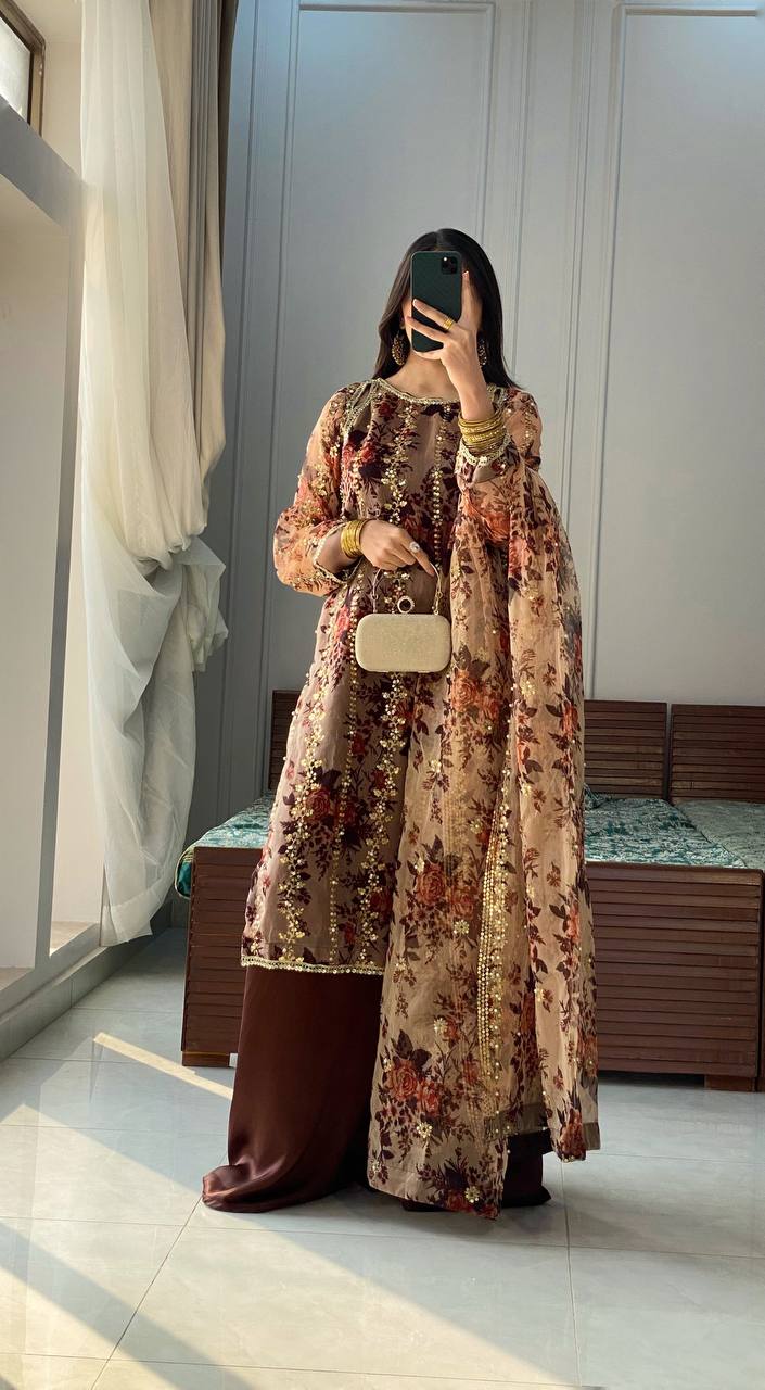 Festival Wear – Top, Plazzo & Dupatta Set (Fully Stitched)