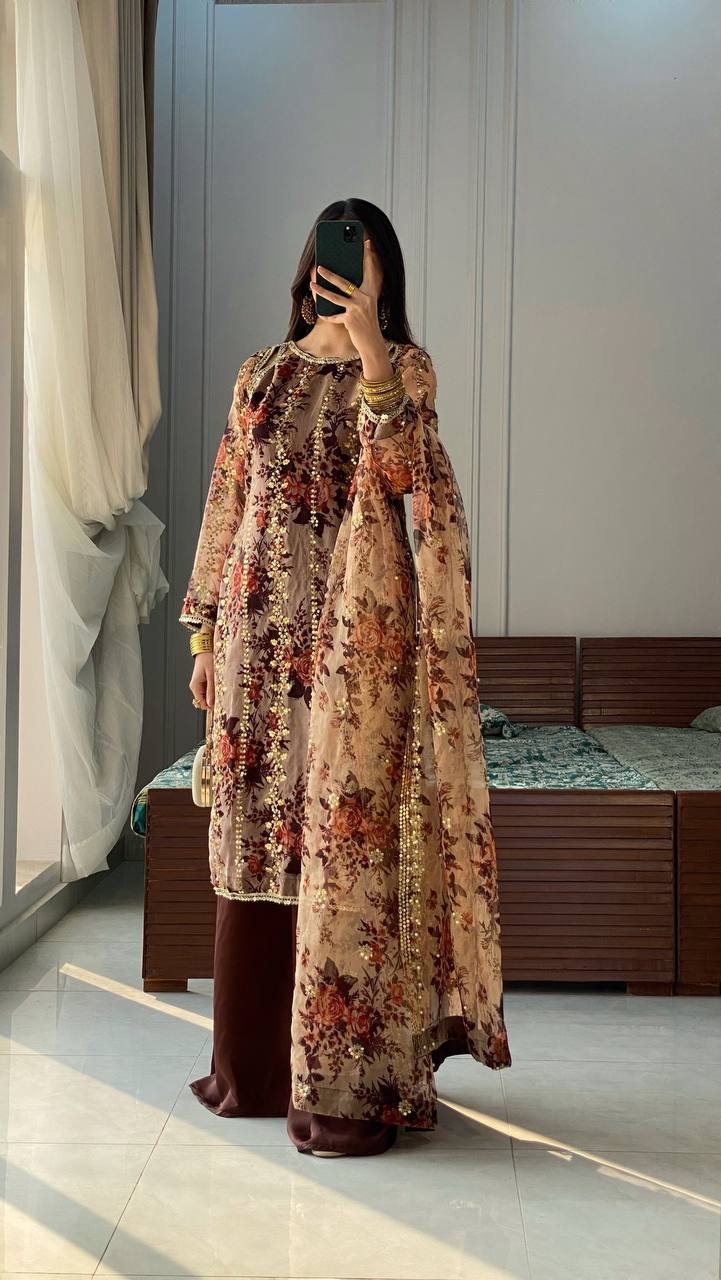 Festival Wear – Top, Plazzo & Dupatta Set (Fully Stitched)