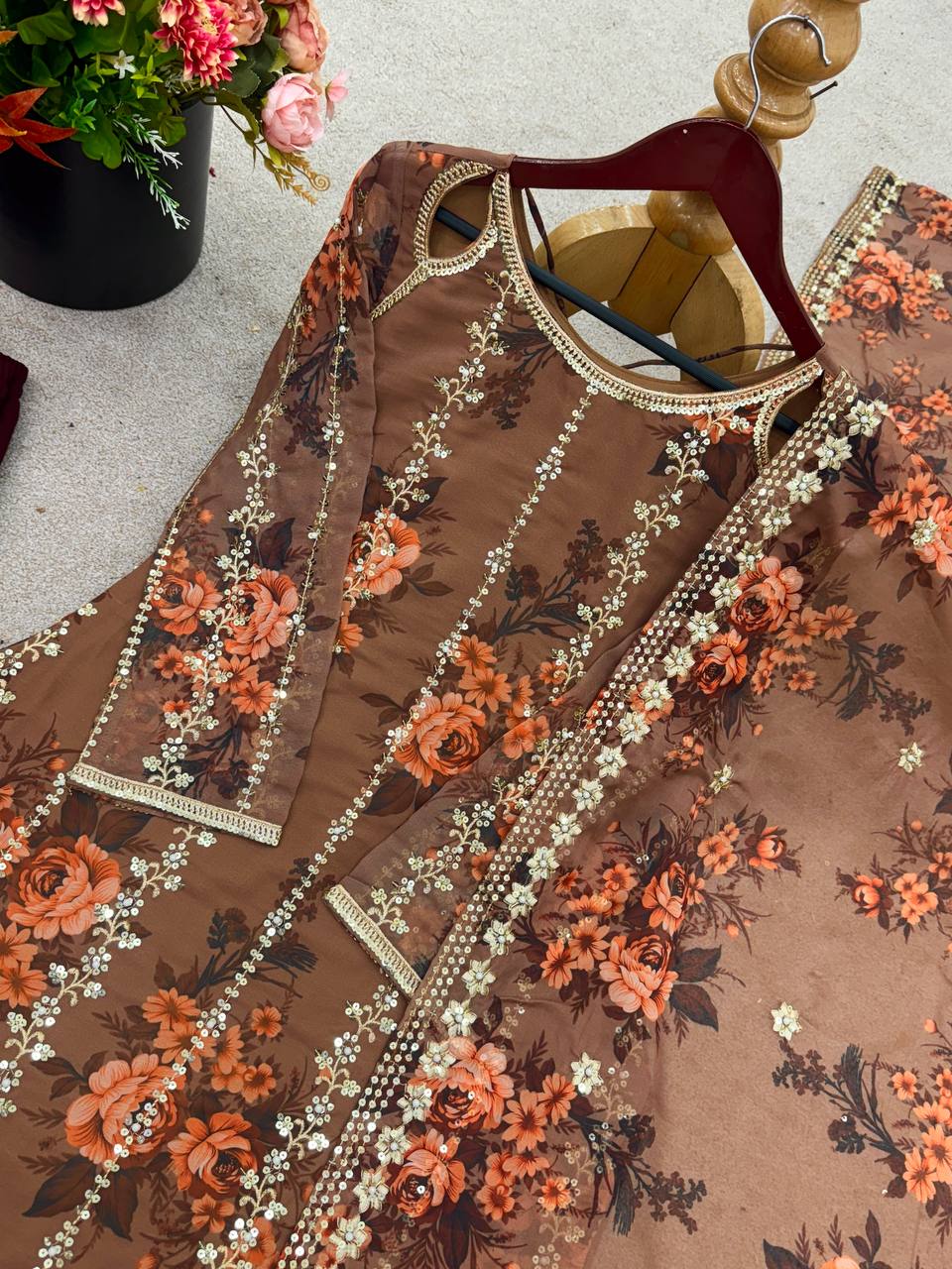Festival Wear – Top, Plazzo & Dupatta Set (Fully Stitched)