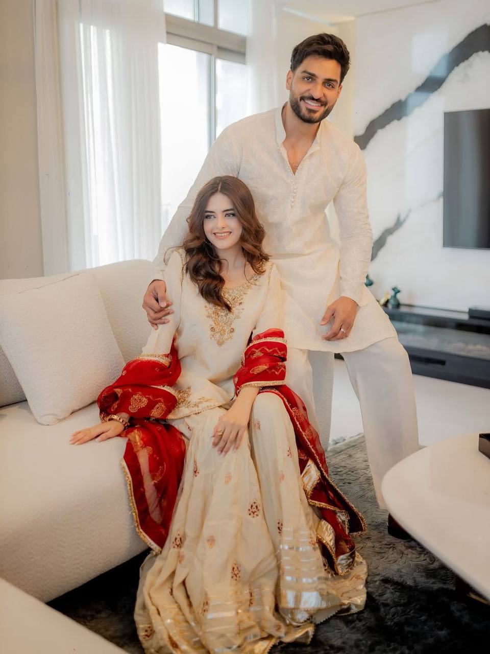 Wedding wear chinnon kurta sharara with dupatta sets