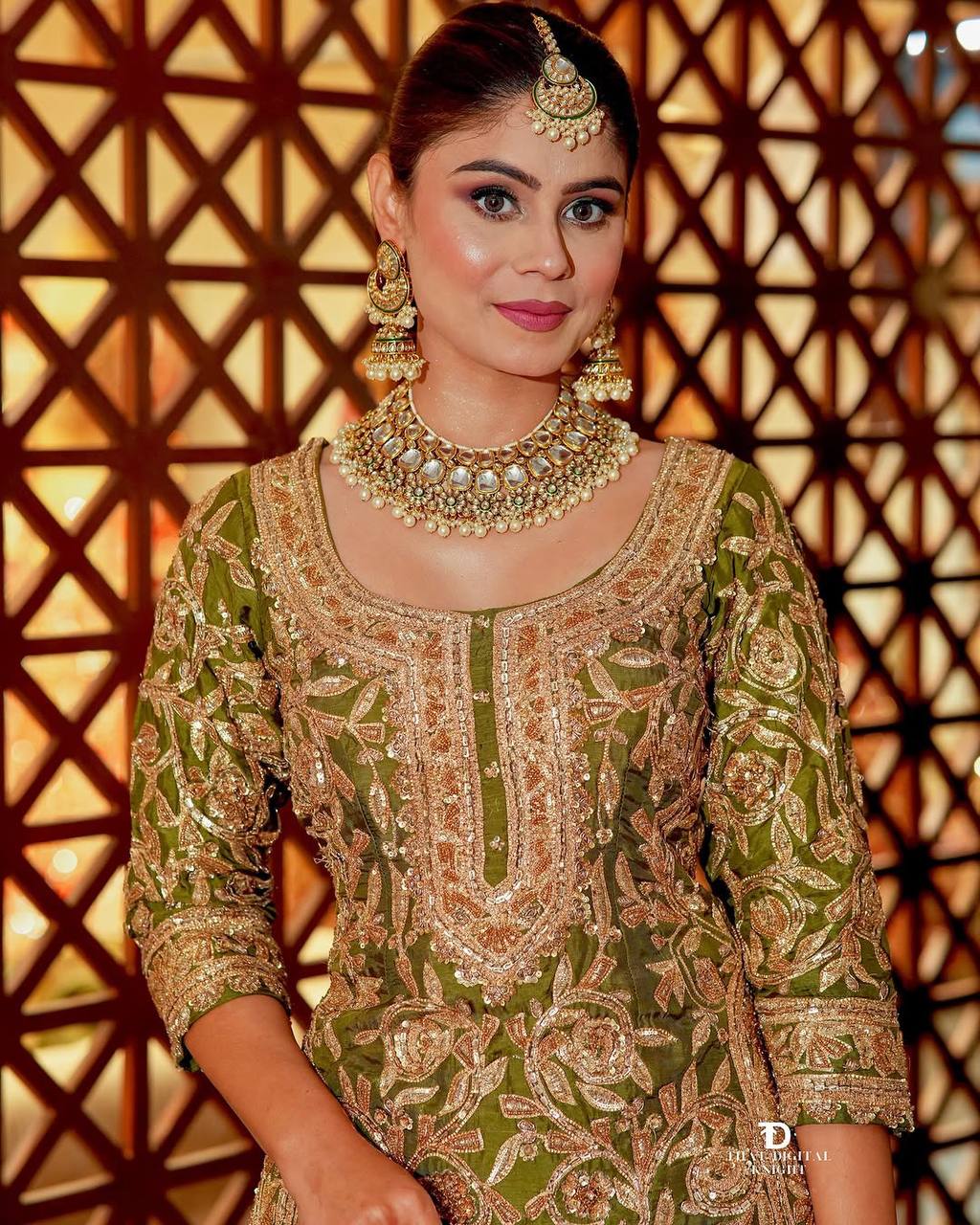 Wedding wear silk kurta palazzo with dupatta sets