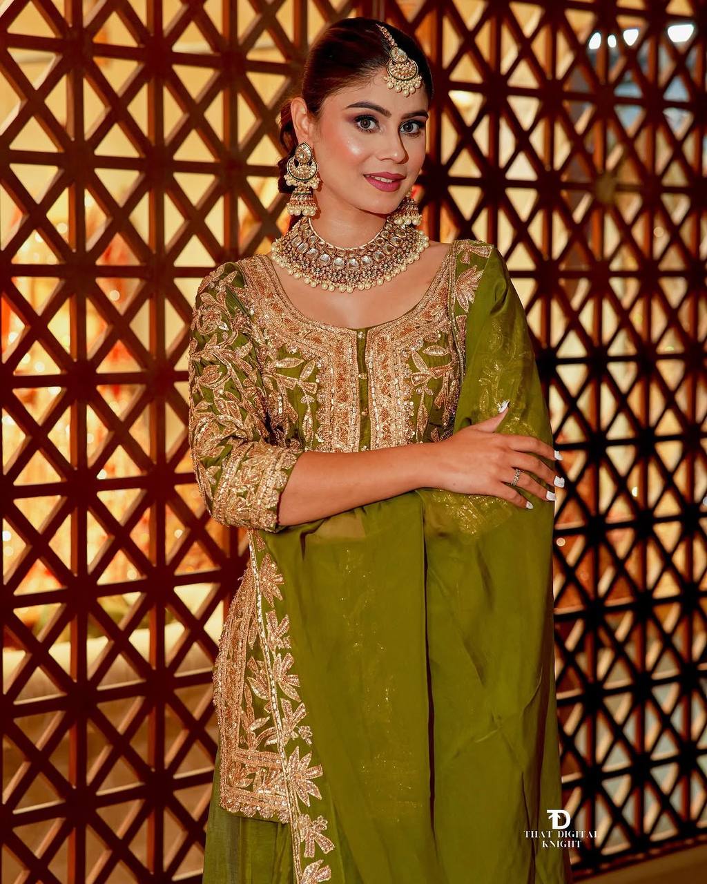 Wedding wear silk kurta palazzo with dupatta sets