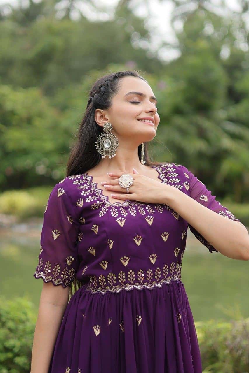 Heavy handwork Sequins work gown for women