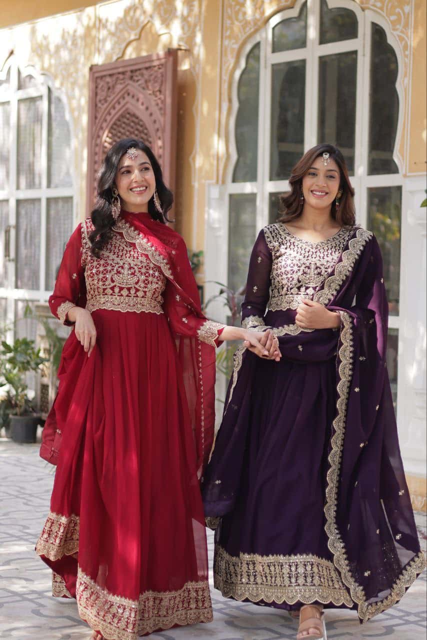 Women's designer gown with dupatta sets
