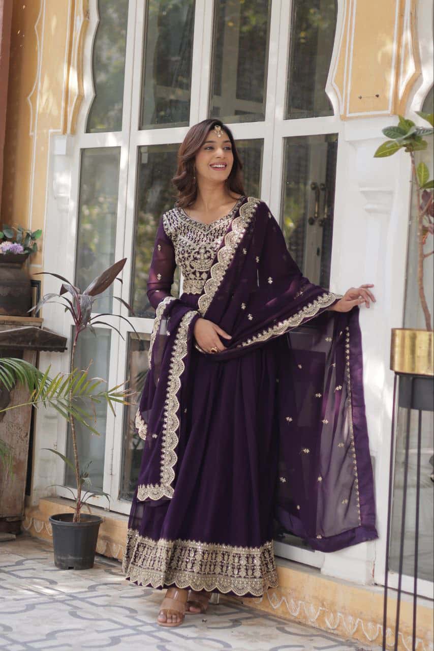 Women's designer gown with dupatta sets