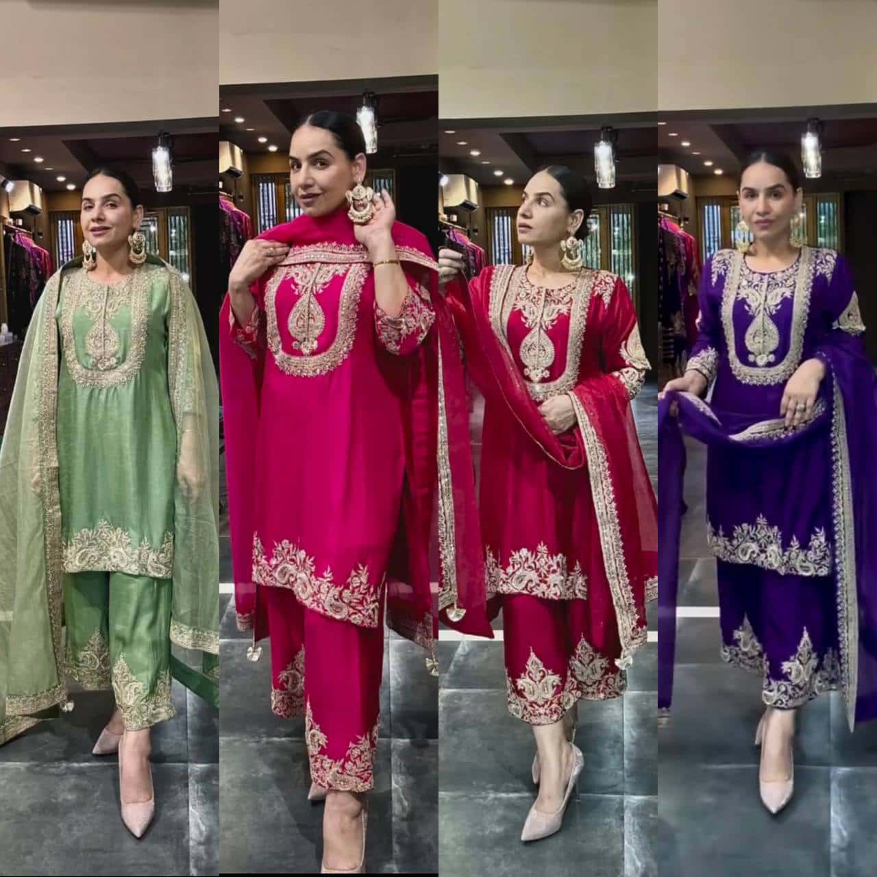Silk kurta pant sets for women,Wedding,Festive wear dress