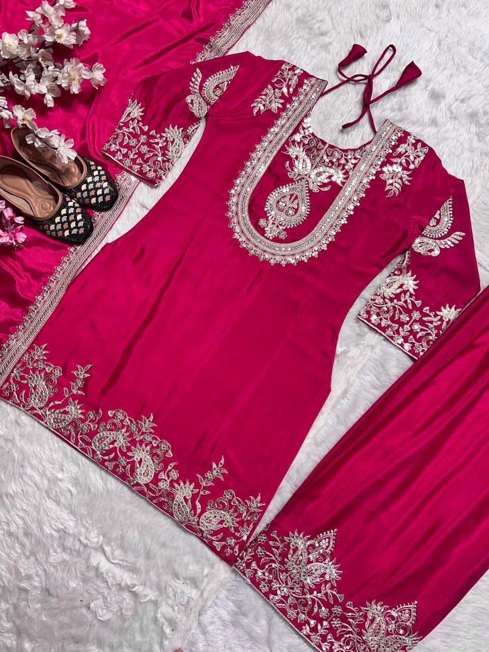Silk kurta pant sets for women,Wedding,Festive wear dress