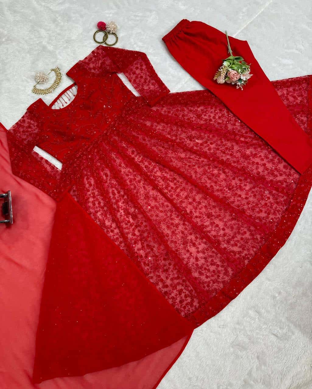 Valentin's wear red designer suit sets