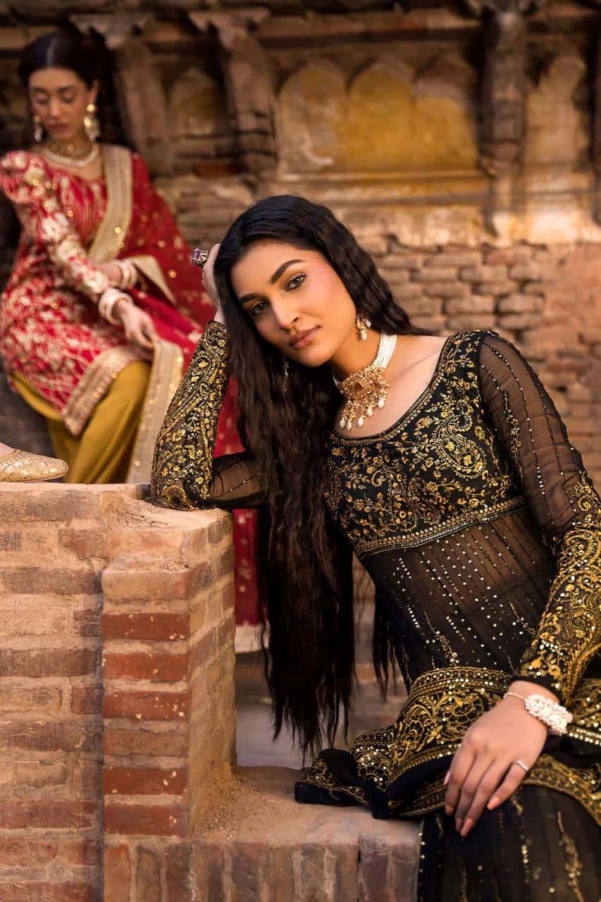 Heavy wedding wear faux georgette gown palazzo with net dupatta sets