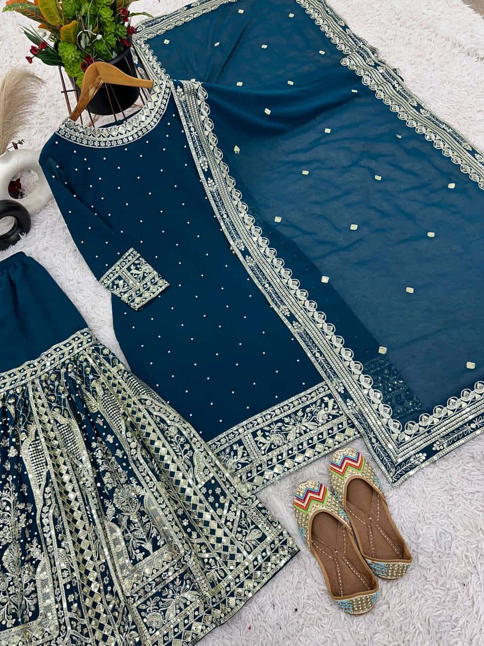 Heavy wedding wear kurta sharara sets