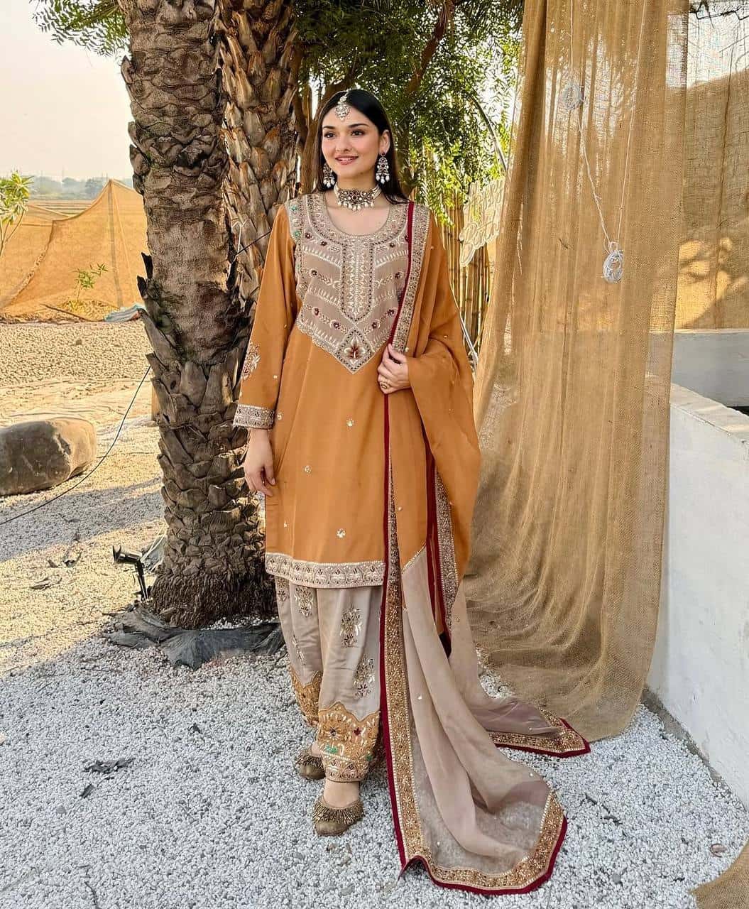 Faux georgette straight kurta salwar suit sets