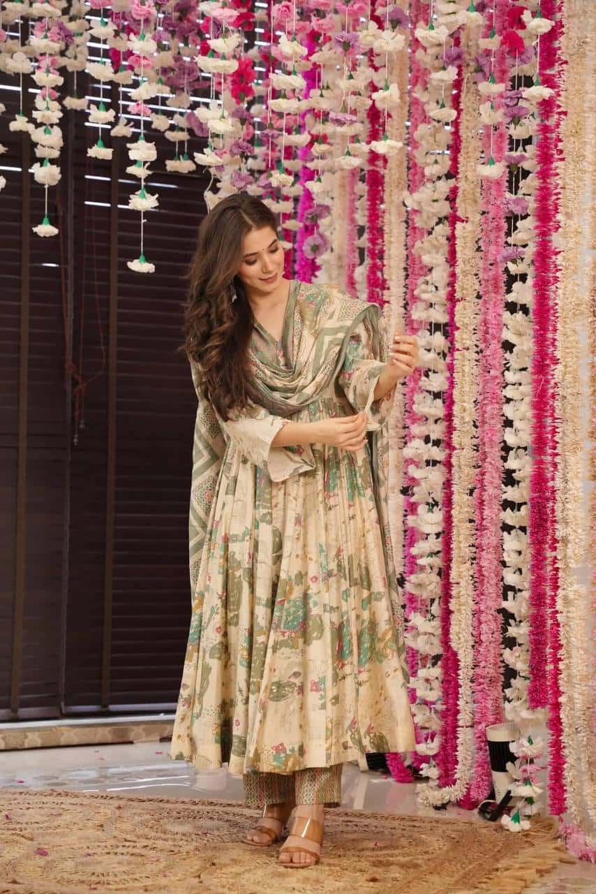 3 pc suit set for women,Soft cotton anarkali suit