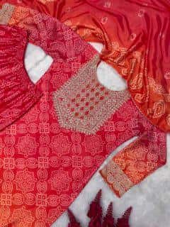 Pure Chinon Silk Kurta Sharara With Dupatta